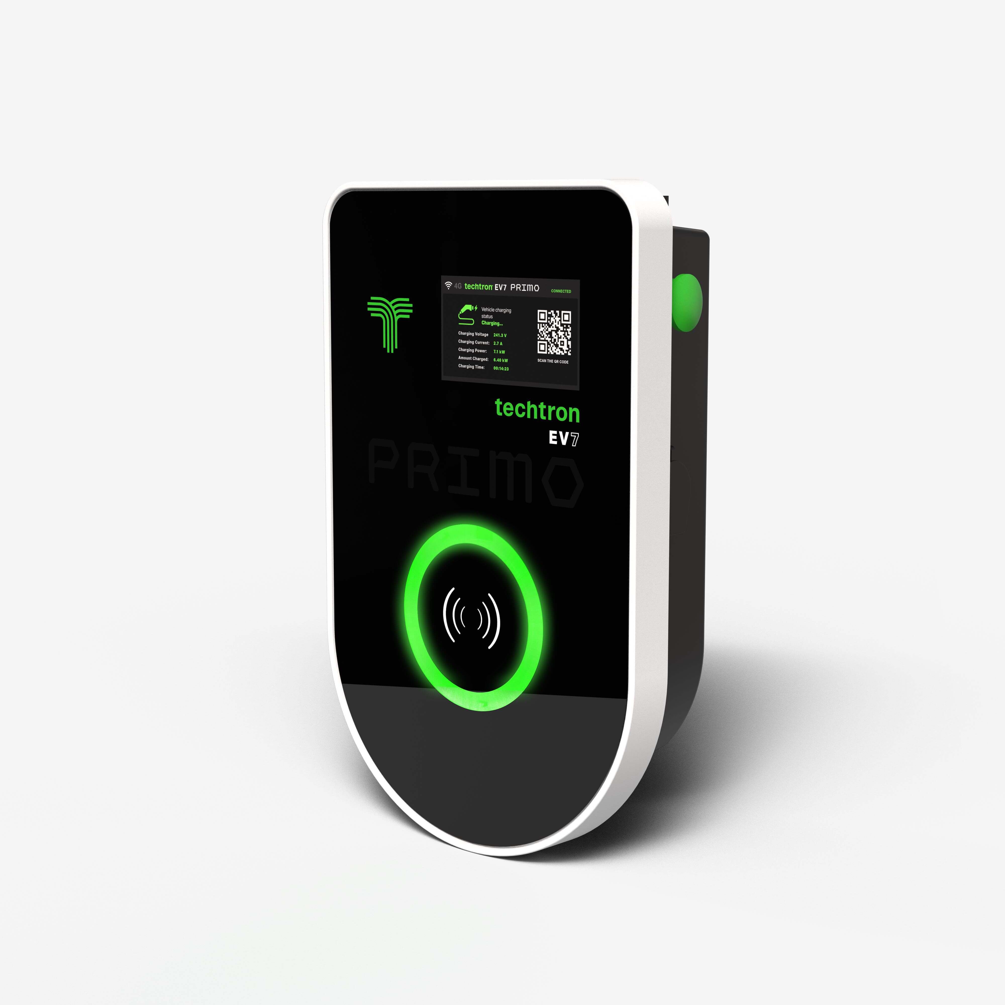 techtron EV7 PRIMO - Voice Controlled + Touchscreen ev-Charger (7.4 kW, Level 2) - Type 2 techtron